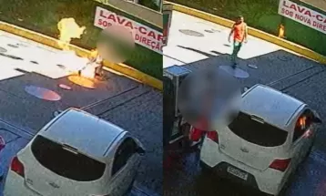 VÍDEO: Frentista joga gasolina e ateia fogo em cliente após discussão em posto de Curitiba