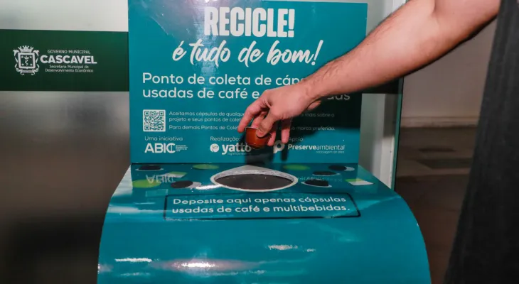 Cascavel instala pontos de coleta para reciclagem de cápsulas de café