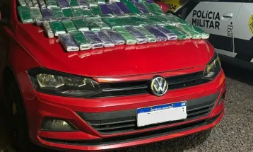 BPRv apreende veículo com 51,9 kg de maconha na PR-586