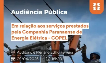 Câmara de Toledo convoca audiência pública para debater precariedade dos serviços da Copel