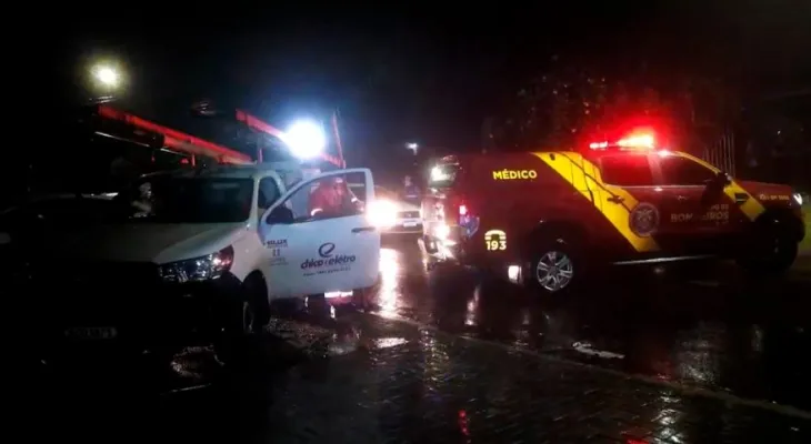 Homem morre após encostar em fio de energia durante temporal em Cascavel
