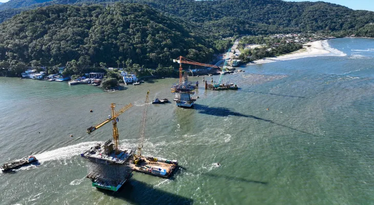 Ponte de Guaratuba chega a 60% de execução com avanço nas obras dos acessos