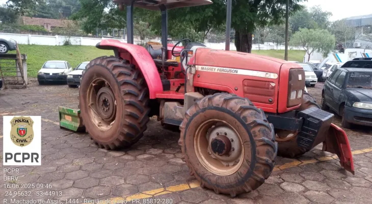 Trator furtado em Nova Santa Rosa é recuperado em Cascavel