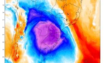 Duas poderosas massa de ar polar trarão onda de frio intensa e longa