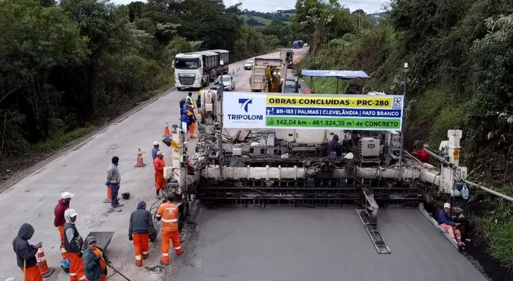 Concretagem da PRC-280 entre Pato Branco e Clevelândia chega ao fim