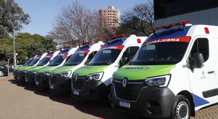 Cascavel recebe sete novas ambulâncias para reforçar a frota da saúde