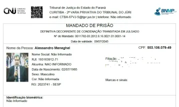 Justiça determina prisão definitiva de Alessandro Meneghel por homicídio de policial federal