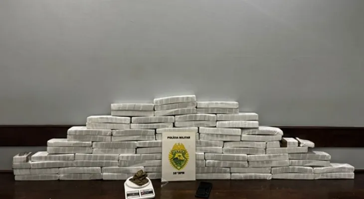 Polícia apreende quase 45 kg de maconha e prende suspeito por tráfico na PR-170 em Guarapuava