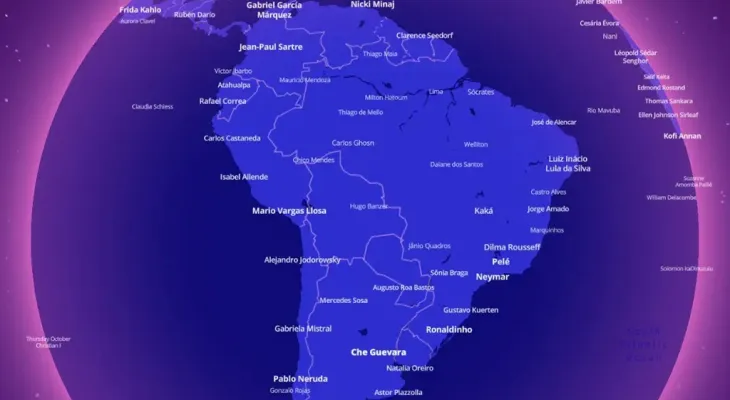 Mapa interativo revela quem é a pessoa mais famosa da sua cidade natal, confira