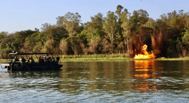 Ação integrada desativa porto clandestino usado para o tráfico na fronteira com o Paraguai