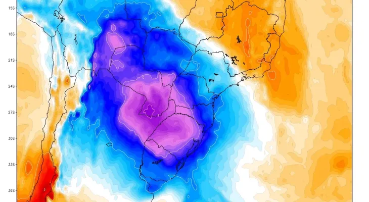 Frente fria avança pelo Sul e Sudeste do Brasil com chuva, vento e queda acentuada de temperatura