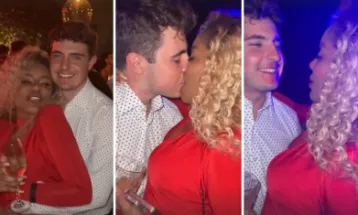 Cariúcha e filho de Gugu são flagrados aos beijos em festa de filho de Faustão