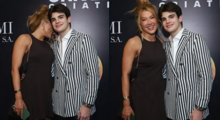 Rodrigo Silva, filho de 17 anos de Faustão, chega em festa acompanhado de ex-bailarina de 34 anos