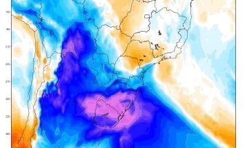 Primeira massa de ar frio da primavera climática avança pelo Sul do Brasil