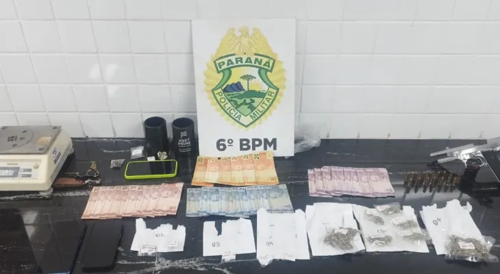 PM apreende drogas, arma e prende três suspeitos em Cascavel