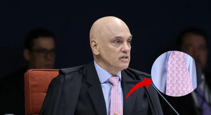 Moraes chama atenção com gravata de cachorrinhos em julgamento da trama golpista