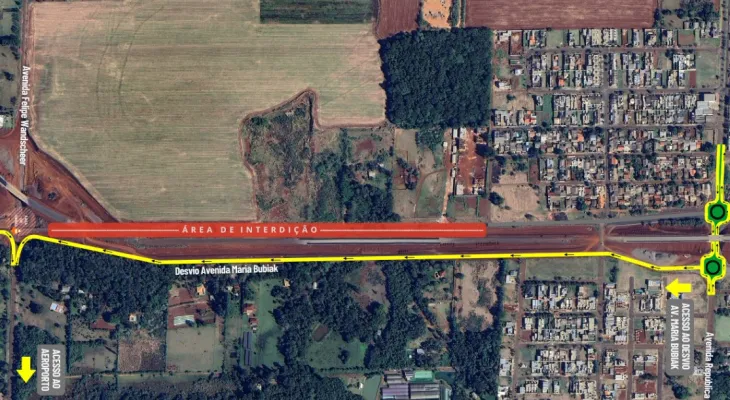 Obra da Perimetral Leste de Foz do Iguaçu altera tráfego em avenida neste fim de semana