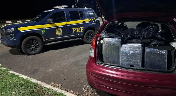 PRF prende foragido e apreende 416 quilos de maconha na BR-277