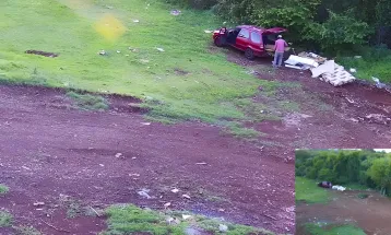 Condutor flagrado fazendo descarte irregular de lixo é multado e tem veículo apreendido