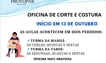 Provopar Cascavel abre inscrições para curso gratuito de corte e costura