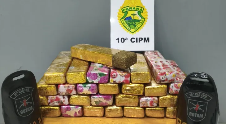 Rotam apreende mais de 25 kg de maconha em bagagem de passageiro na rodoviária de Laranjeiras do Sul