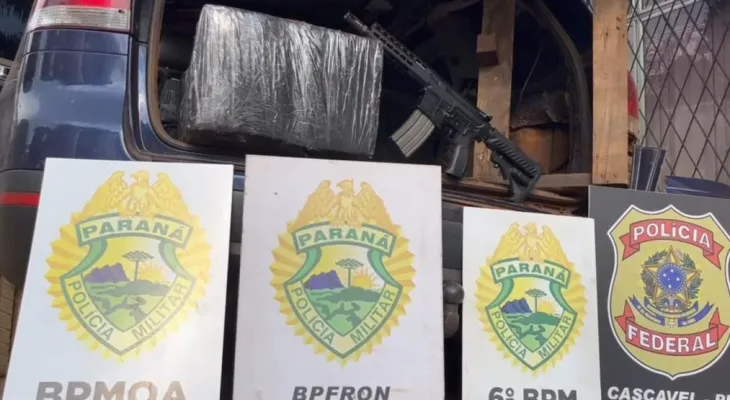 PMPR apreende mais de uma tonelada de maconha e fuzil em Santa Tereza do Oeste