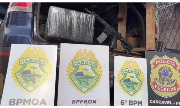 PMPR apreende mais de uma tonelada de maconha e fuzil em Santa Tereza do Oeste