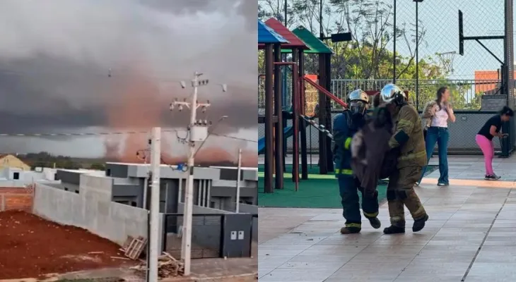 Temporal impede transferência aérea de vítima de incêndio em Cascavel