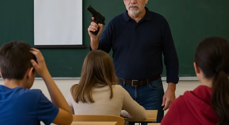 Professor é afastado após exibir arma de fogo a alunos em sala de aula no Noroeste do Paraná