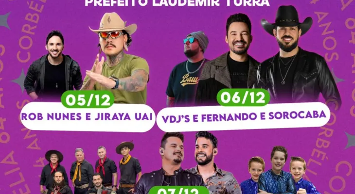 Corbélia lança oficialmente a Expobélia 2025 em comemoração aos 64 anos do município