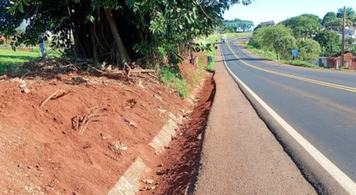 EPR Iguaçu realiza operação Pare e Siga na BR-163 para obras de drenagem em Lindoeste