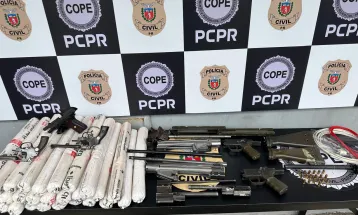 PCPR apreende cerca de 30 quilos de explosivos e armamentos em Piraquara
