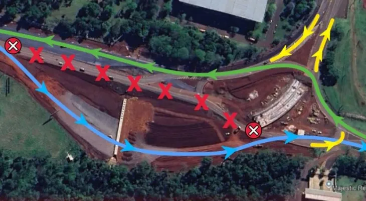 Duplicação da BR-469 tem alteração de tráfego no acesso ao aeroporto de Foz do Iguaçu