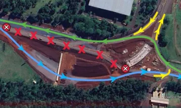 Duplicação da BR-469 tem alteração de tráfego no acesso ao aeroporto de Foz do Iguaçu