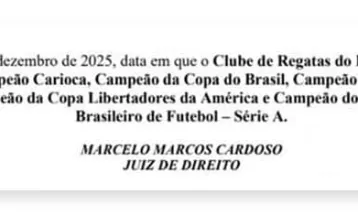 Juiz da Comarca de Toledo, torcedor do Flamengo, lista títulos do clube em sentença