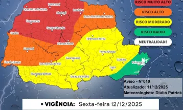 Paraná terá tempestades severas neste fim de semana, aponta previsão do Simepar