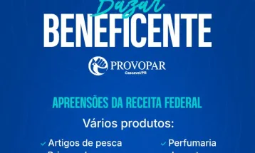 Bazar beneficente do Provopar oferece produtos apreendidos pela Receita Federal em Cascavel