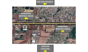 Marginais da BR-277 têm mudança de sentido em Foz do Iguaçu