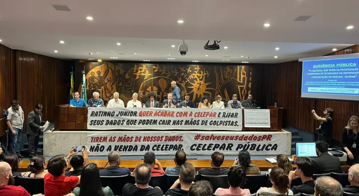 PT-PR entra com mandado de segurança no TJ-PR para suspender venda da Celepar