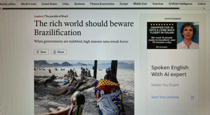 The Economist usa Brasil como alerta e aponta risco de “brasilização” da economia global