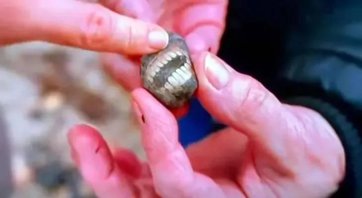 Turista encontra “pedra sorridente” com aparência de dentes em ilha do Reino Unido