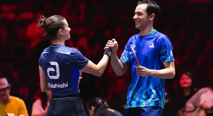 Hugo Calderano e Bruna Takahashi fazem história com título inédito para o Brasil