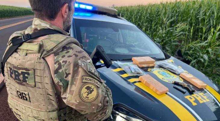 Perseguição na BR-163 termina em capotamento e apreensão de pistola italiana