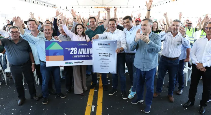 Em parceria com a Klabin, Ratinho Junior inaugura trincheira na PR-160 em Telêmaco Borba