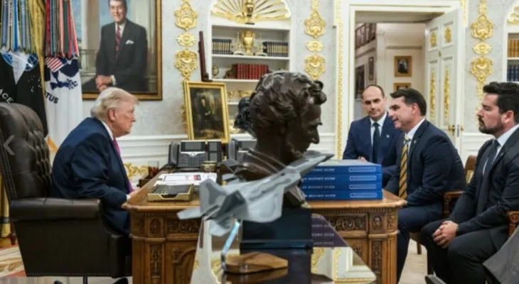 Após encontro com Flávio, Trump acusa Lula de corrupção internacional