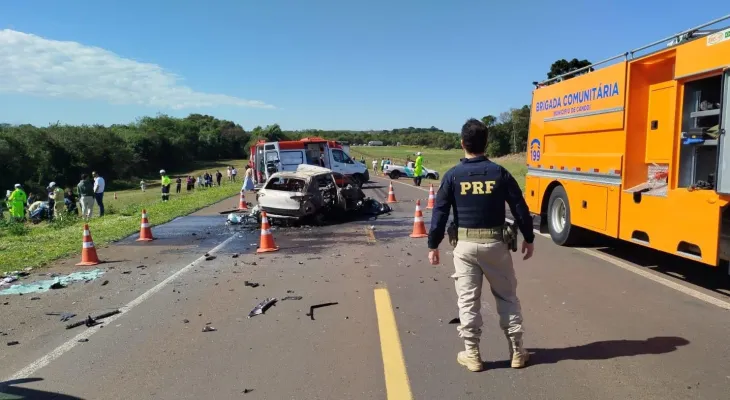 Motorista morre e sete pessoas ficam feridas em grave acidente na BR-277 entre Guarapuava e Candói