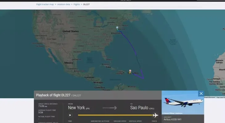 Voo da Delta para Guarulhos desvia rota e faz pouso inesperado em Porto Rico
