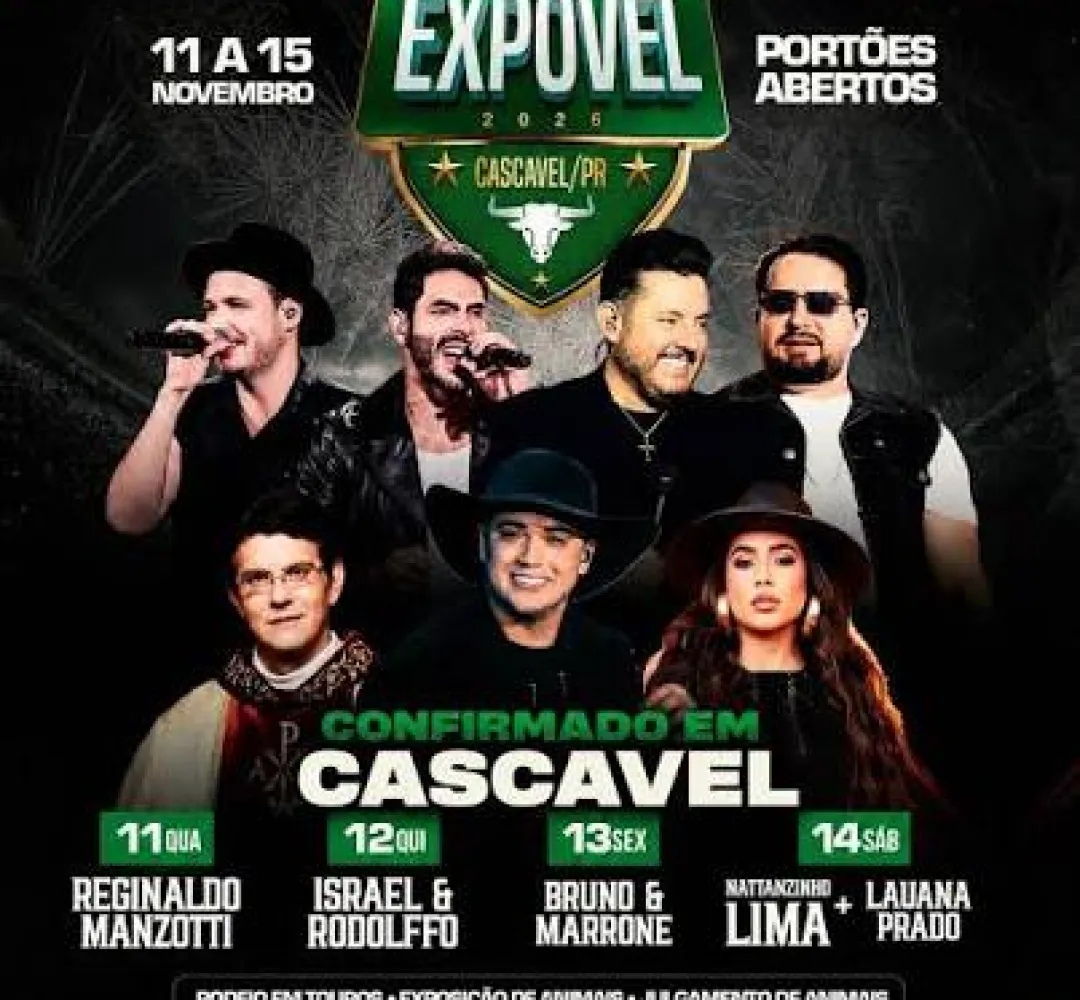 Expovel 2026 prepara cinco dias de atrações e espera receber 100 mil visitantes