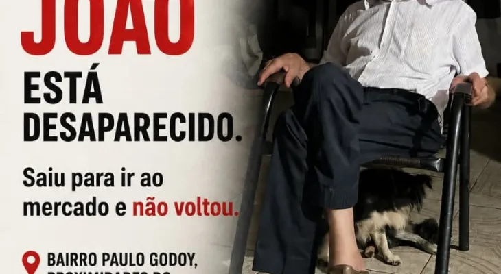 Idoso de 85 anos está desaparecido em Cascavel