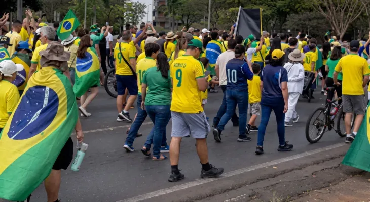Apoiadores de Bolsonaro protestam contra Lula e Moraes em Brasília